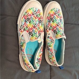 Skechers Multicolor Heart Pattern Slip-Ons